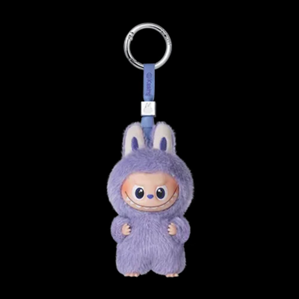 Labubu authentic “?” Keychain - Purple Plush Keyring